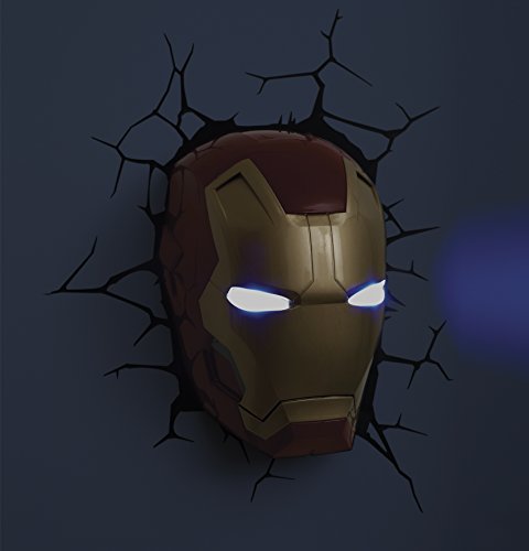Lansay 10151-Einrichtung und Dekoration Avengers Maske Iron Man, 3D, leuchtend, Wanddekoration - 2