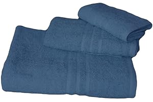 Luga SET TRIS ASCIUGAMANI SPUGNA BAGNO TELO DOCCIA VISO OSPITE VARI COLORI PER HOTEL (STR-ROYAL)