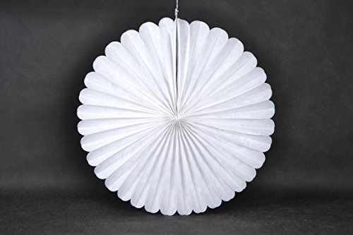 10 Stück Papier Rosette 50cm weiß Papierrosette hängende Party Deko Girlande - 2