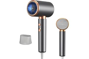 Professionell hårtork, 2 000 W, 2 värmenivåer och 3 hastigheter, jonfunktion, överhettningsskydd, lågt buller och ljus