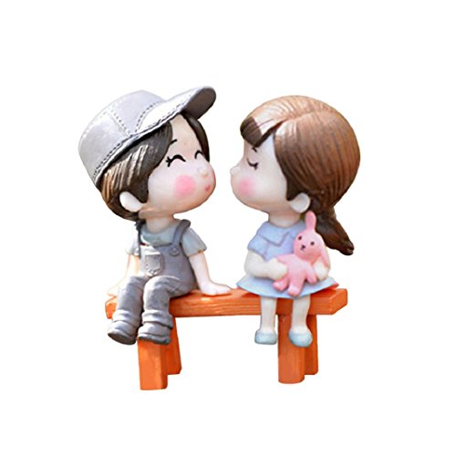 Preisvergleich Produktbild yipinco7285 3 / Set Lovers Stuhl DIY Miniatur Ornament Garten Puppenhaus