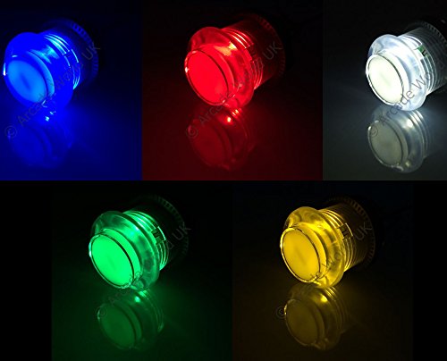 EG STARTS 1 jugador USB LED Encoder para PC Juegos 8 Way Stick Controllers   10x LED Botones iluminados para Arcade Joystick DIY Kits Partes Mame Raspberry Pi 2 3 Juegos Blanco