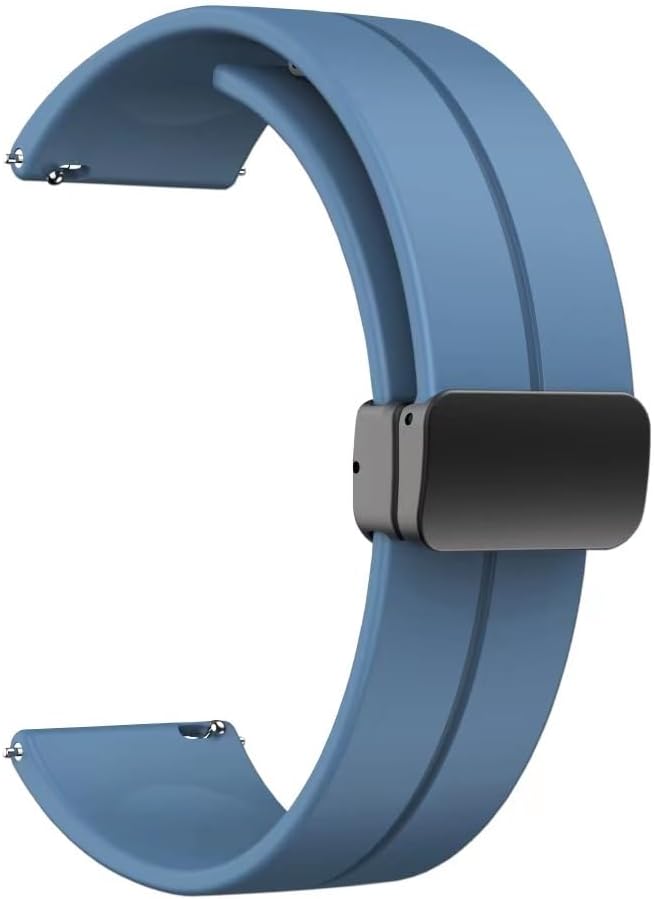 PSR Aksesuar 22mm Silikon Kordon - Renkli Çizgili, Sağlam, Metal Tokalı, Ayarlanabilir Akıllı Saat Kayışı