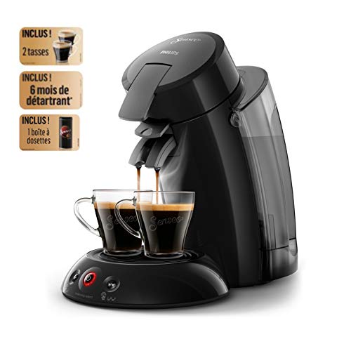 Philips HD6555/23 Machine à café dosettes SENSEO Original XL Noir + 2 tasses + 1 détartrant + 1 boîtes à dosettes