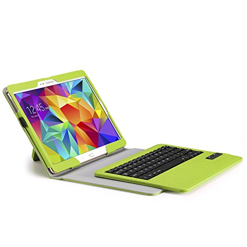 MoKo Samsung Galaxy Tab S 10.5 Bluetooth Tastatur Hülle – PU Leder Tasche Schutzhülle mit abnehmbarer Wireless Bluetooth Keybord Case QWERTY Layout für Samsung Galaxy Tab S 10.5 Zoll Tablet, Grün - 3