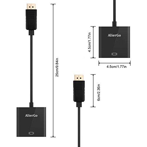 [DP auf HDMI Adapter] AlierGo Full HD 1080P Vergoldete Displayport auf HDMI Adapter Ideal für PC/MAC/ PC-Grafikkarten – HDMIMonitor / HDTV /UHD/Projektor - 3
