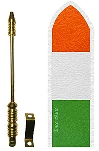 EncoreAuto Golden Car Flag Rod with Bracket and Cover (Tricolour) for All Car Models/Judgement Rod/Corner Rod