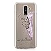 Produktbild HopMore Samsung Galaxy A6 (2018) Hülle Silikon Transparent Durchsichtig Clear Design Muster Bumper Slim Handyhülle Tasche Schale Hüllen Case Cover Pour Samsung A6 2018 - Violette Feder