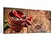 Produktbild Leinwandbild 1 Tlg Cayennepfeffer Schale rote Chili Leinwand Bild Bilder Holz gerahmt 9U1522, 1 Tlg BxH:80x40cm