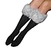 1 Set Of Womens Fashion Faux Fur Socks / Boots Cuffs Cover / Leg Warmers - Black