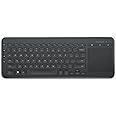 Microsoft – All in One Media Keyboard – Clavier sans fil avec pavé tactile pour PC et Smart TV, compatible Windows, macOS, An