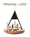 Produktbild Pyramide natur mit erzgebirgischen Figuren und Spitzdach, für Teelichter, von DREGENO SEIFFEN 27 cm – Original erzgebirgische Handarbeit
