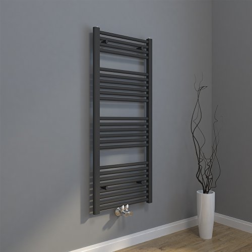 Preisvergleich Produktbild sunnyshowers Handtuchheizkörper Handtuchtrockner Heizkörper Bad Mittelanschluss Handtuchwärmer Badheizkörper Anthrazit Gerade 50 * 120cm