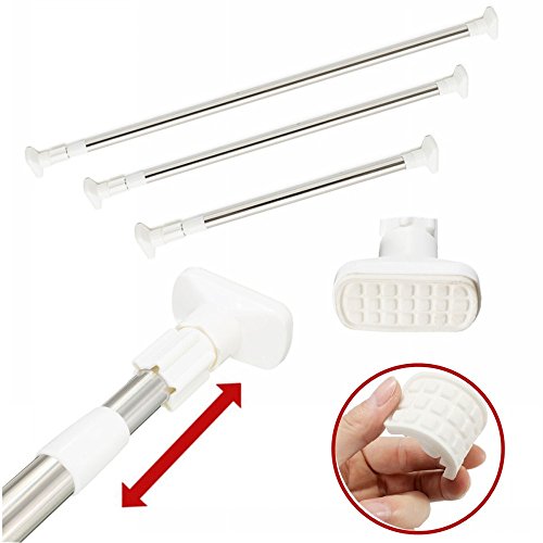 ungfu Mall Edelstahl Duschvorhang, ausziehbar, Rod Fenster Vorhang Schiene, 50-80cm - 9