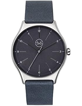 slim made one 05 - Extra dünne unisex Uhr in silber / schwarz