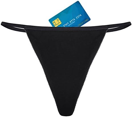 Women’s Pickpocket Proof Thongs 3 Pack (Black) (X-Large)