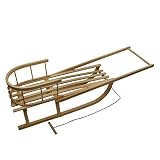Winterexpress Holzschlitten mit Rückenlehne + Zugleine + SCHIEBESTANGE – Lehne -Kinderschlitten – Schlitten aus Holz Kinderschlitten NEU - 4