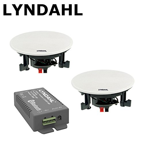 LYNDAHL CS200BT-Kit wahlweise mit 2 oder 4 Lautsprechern inkl. BluetoothverstÃ¤rker, Einbaulautsprecher, Bluetooth, Deckenlautsprecher mit AUX-IN, Bluetoothlautsprecher mit 2 Lautsprechern