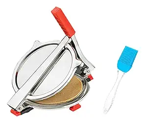 Vessel Crew Combo of Stainless Steel Puri/Roti Maker Press and Silicone Oil Brush