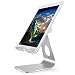 Produktbild iPad Ständer Verstellbare, POOPHUNS Tablet Ständer Wiege für iPad Pro 10.5 / 9.7, iPad Air 2/3/4, iPad mini 1/2/3/4, Samsung Tabs, Google Nexus Tablet Schreibtisch und Andere Tab Smartphone 4-13 Zoll(Silber)