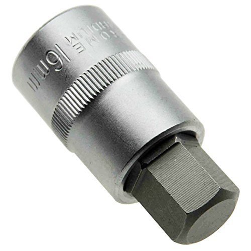 16 mm Innensechskant (6-kant /sechskant) Schlüssel für Innen-6-kant Schrauben / Steckschlüssel-Einsatz Schraubendreher-Einsatz 1/2" (12.5mm) Antrieb Cr-V (S2) Länge 55 mm
