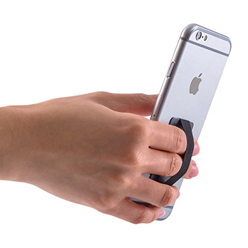 kwmobile Finger-Halterung Slim Smartphone Halter fÃ¼r die Hand, fÃ¼r verbesserte Einhandbedienung - FÃ¼r iPhone 6 Plus, Samsung Galaxy S6, Sony Xperia und mehr in Schwarz