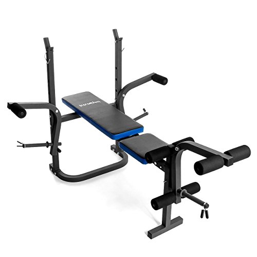 Kinetic Sports Hantelbank inkl. Langhantel 30 oder 60 kg und Kurzhanteln 30 kg Trainingsbank Fitnessbank SET - 3