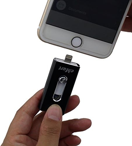 Escomdp iPhone Lighting USB Flash Drive 64GB Jump Thumb Drive Memory Stick Pen Drive for Computer, iPhone Apple IOS and Android Smart Phones (64GB, Black)