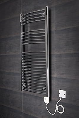 WarmeHaus Sèche-serviettes radiateur moderne électrique thermostatique Vienna 348W - 1100 x 500 mm - Chrome - Salle de bains