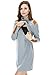 Bearsland Women's Turtleneck Long Breastfeeding Nursing Top Gray UK Size 12-14