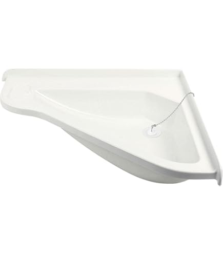 Wamovo Hoekwastafel Klein 41,5 X 35 X 60 Cm - Kunststof Wastafel Wit Voor Camper En Caravan