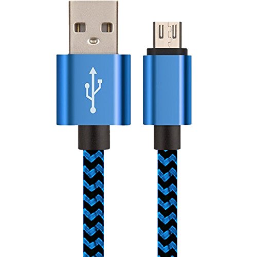 USB-Cabel, H quadratic, 1m / 3,3ft Nylon geflochtenes Android-Kabel für Smartphones, PS4 Controller und mehr (BLAU) - 3