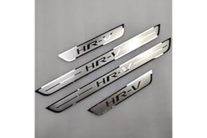 QFYANXUAN Acciaio Inossidabile Auto Battitacco Soglia Porta per Hon-da HRV HR-V 2015-2021 2022 2023 2024, Protezione Plates Anti-Graffio Scuff Adesivi Decorativi Accessori, 4 Pezzi