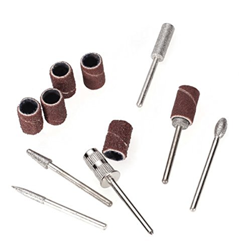ROSENICE Nagelfräser Fräseraufsatz Set Bit Set Mandrel Schleifhülsen Maniküre – 6 Stücke - 6