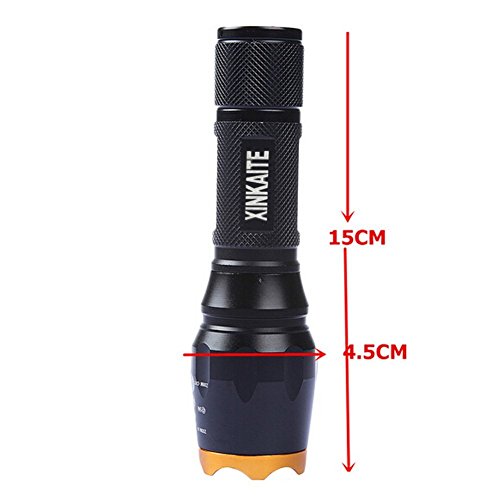 XINKAITE 2000lm LED Taschenlampe, Cree XML L2 Aluminium Fackel 5 Helligkeit Zoombare fur Camping - 6