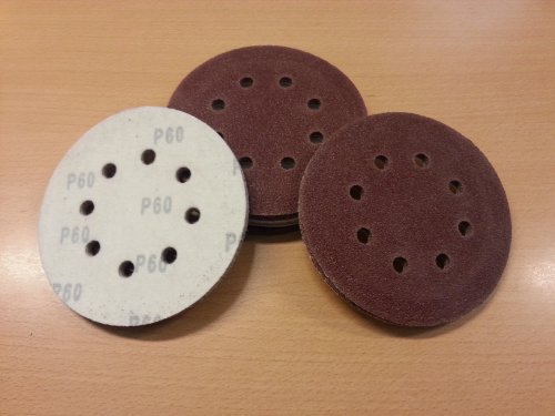 100 Stück SBS Klett-Schleifscheiben Ø 125 mm Körnung 60 für Exzenter-Schleifer 8 Loch