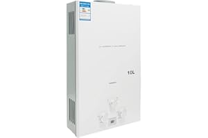 CDZHLTG Scaldabagno a Gas 10L 20kW Butano Propano, Portatile Istantaneo GPL Scaldabagno, Doccia allaperto Bagno, Adatto Casa Campeggio Esterno RV, con certificazione CE, Tubo Doccia