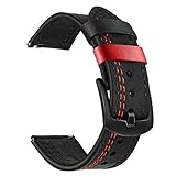 SUPERB MATERIAL & WORKMANSHIP: Hecho de piel de becerro genuina de capa superior con anillos de doble color y costuras de líneas, elegante y único para destacar su reloj, suave y cómodo de llevar. Además, es liviano con un grosor moderado, duradero y clásico para mantener su estilo incluso después de un uso prolongado. Adoptando un broche de acero inoxidable 316L, extra grueso con pulimento fino, que es muy conveniente de usar, y asegurará firmemente la banda fácilmente.