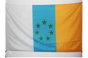 Drapeau Canaries Indépendentiste 90x60cm - Drapeau nacionaliste canarien - Canarias 60 x 90 cm Fourreau pour hampe - AZ FLAG