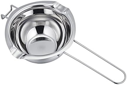 YZM18/8 Stainless Steel Universal Melting Pot, Double Boiler Insert, Double Spouts, Heat-resistant Handle, Flat Bottom, Melted Butter Chocolate cheese caramel