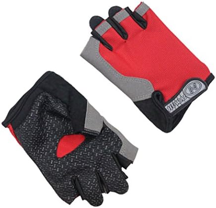 Lanchs Half Finger Gloves, Men Women Sun Protection Breathable Anti-slip Mountain Bicycle Golves for Outdoor Sports Climbing Driving Cycling Motorcycle Hiking Camping Cycling