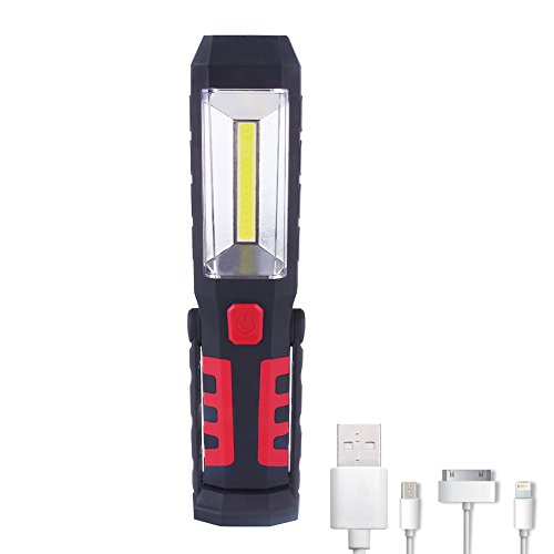 Preisvergleich Produktbild LED Arbeitsleuchte Taschenlampe 400lm Hochleistungs COB LED Camping Lantern Arbeitsleuchten Werkstattleuchte mit Ständer Anpassung Haken zum Aufhängen und Magnet Basis für Garage,DIY von Zuoao (Rot)