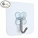 Produktbild Foxtop 13.2lb / 6 kg (Max) 6 Pack Handtuchhaken Selbstklebend Wandhaken Haken Selbstklebend Klebehaken Handtuchhaken Kleiderhaken Ohne Bohren für Max 6kg Transparenter