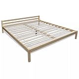 estructura cama 135 Fácil montaje vidaXL Cama de Material Madera Maciza de Pino Natural con Medidas 200 x 160 cm