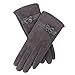 Produktbild Damen HandschuheFingerhandschuhe Bowknot Wolle Touch Fäustlinge Wildleder Fleecefutter Kingwo(GY)