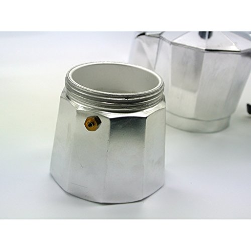 MagiDeal Moka Express Kanne Espressokocher – Silber, 3 Tassen - 4