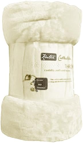 Luxury Super Soft Faux Fur Fleece Roll Throws/ Bed Blanket Beautiful Colours Single/Double/King Sizes (King, White Smoke)