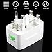 Produktbild Travel Plug Adapter – Kind Sicherheit Schutz Universal weltweit Adapter Stecker mit 2 USB-Port, 5 V 1000 mA All-in-One Wand Ladegerät AC Power Adapter mit UK/USA/EU/AUS