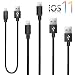 Produktbild Lightning Ladekabel 2M 1M 0,5M - 3er Pack Schwarz Nylon Apple Ladekabel für iPhone X 8/8 Plus 7/7 Plus 6S/6S Plus 6/6 Plus 5S 5C 5, iPad Air/Air 2, iPad mini 2/3/4, iPad 4 - IOS 11