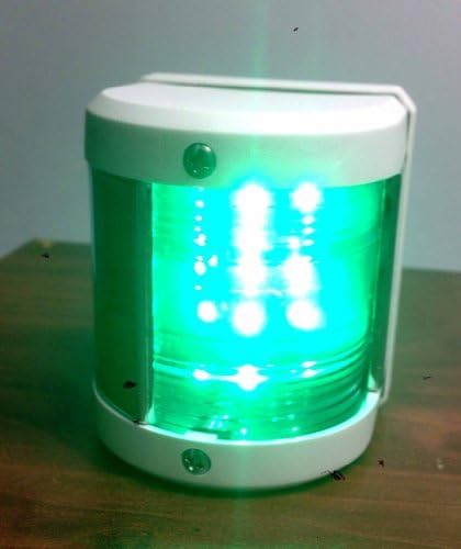 MARINE BOAT GREEN STARBOARD SIDE LED NAVIGATION LIGHT WATERPROOF BOATS UP TO 12M by Pactrade Marine